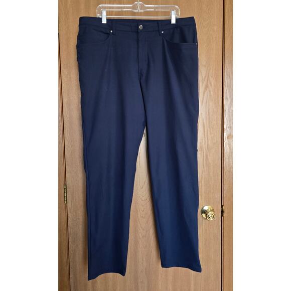 Lululemon ABC Classic-Fit 5 Pocket Pant Long Tall Navy Blue Warpstreme 38 x 34 - Picture 2 of 8
